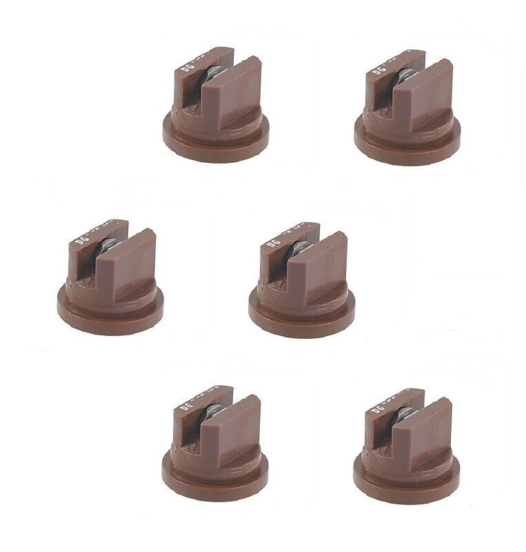 DURAFORCE Pack of 6 - TeeJet Drift Guard Flat Spray Tips Brown 80° Polymer w/ SS Insert