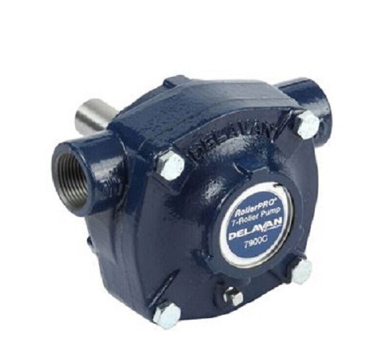 DURAFORCE Delavan 7 Roller Cast Iron Pump 15/16" Shaft & 1" NPT Inlet & Outlet 7900C
