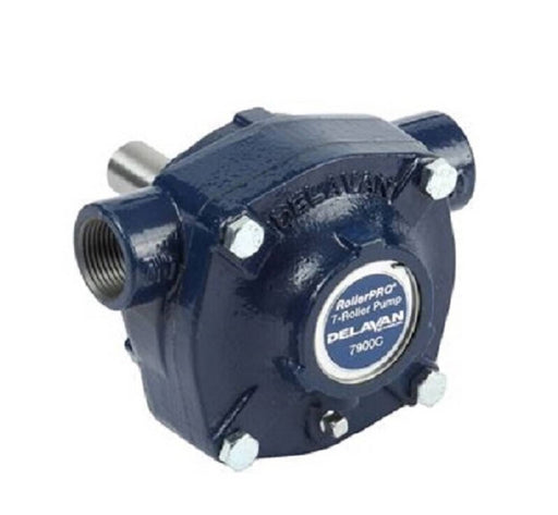 DURAFORCE Delavan 7 Roller Cast Iron Pump 15/16" Shaft & 1" NPT Inlet & Outlet 7900C