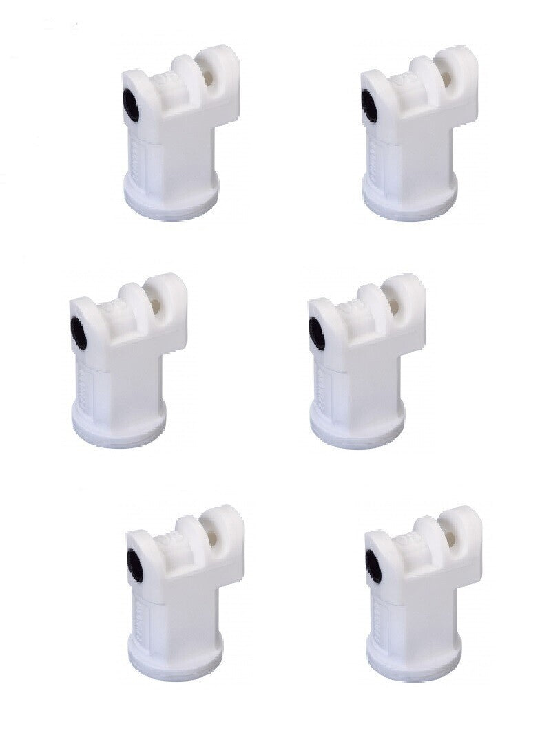 DURAFORCE Pack of 6 - TeeJet Induction Flat Spray Tips White 110° Polymer Visiflo