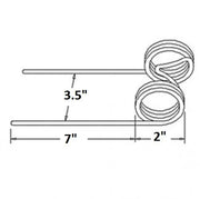 DURAFORCE Replacement For Baler Tooth 7" Tine x 3.5" Gap x 2" Coil x 0.244" Wire JD-2E-1