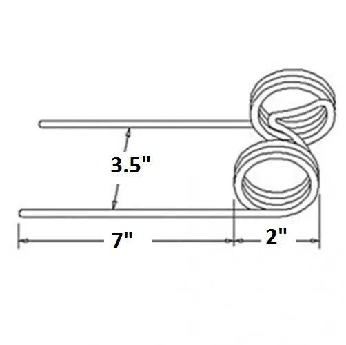 DURAFORCE Replacement For Baler Tooth 7" Tine x 3.5" Gap x 2" Coil x 0.244" Wire JD-2E-1
