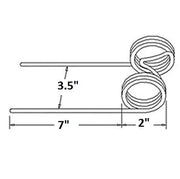 DURAFORCE Replacement For Baler Tooth 7" Tine x 3.5" Gap x 2" Coil x 0.244" Wire JD-2E-1