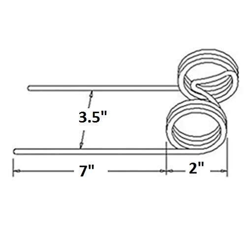 DURAFORCE Replacement For Baler Tooth 7" Tine x 3.5" Gap x 2" Coil x 0.244" Wire JD-2E-1