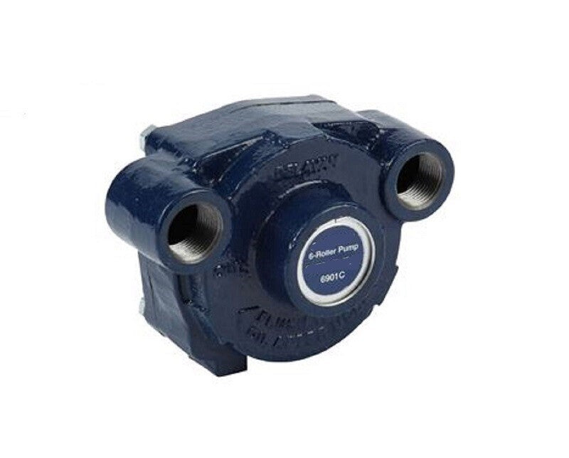 DURAFORCE Delavan CCW 6 Roller Cast Iron Pump 5/8" Shaft & 3/4" NPT Inlet & Outlet 6901C