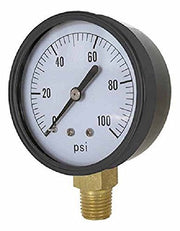 DURAFORCE Dry Pressure Gauge 0-60 PSI w/ 2-1/2" Diameter & 1/4" Brass Stem 2124DAB60