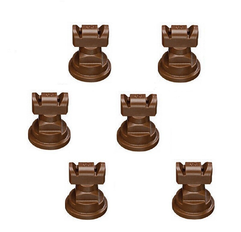 DURAFORCE Pack of 6 - TeeJet TwinJet Flat Spray Tips Brown 110° x 2 Rated @ 0.50 GPM