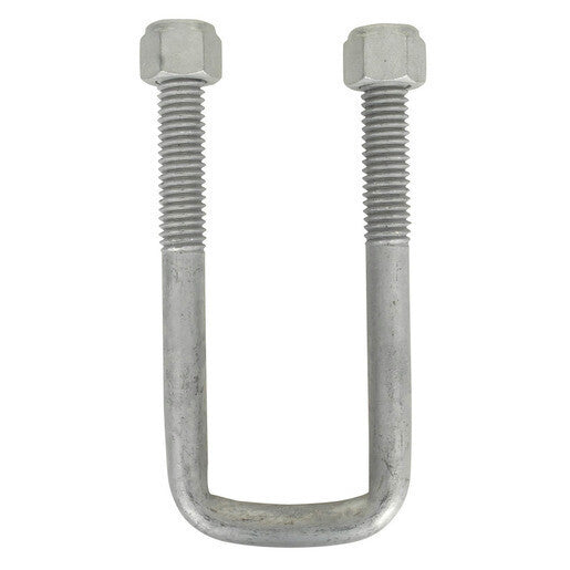 DURAFORCE Square U-Bolt 3/8" Thick x 1-3/4" ID x 3" Long w/ Zinc Plated Nuts S113