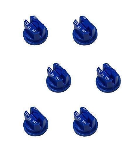 DURAFORCE Pack of 6 - TeeJet Drift Guard Flat Spray Tips Blue 110° Polymer Visiflo