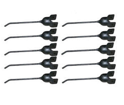 DURAFORCE 10 of Rubber Mount Rake Teeth 7" Tine x 1.625" Hook x 3/8" Hole x 3/8" Slot Hole