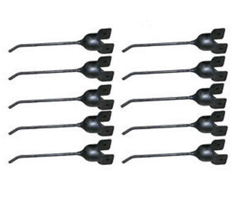 DURAFORCE 10 of Rubber Mount Rake Teeth 7" Tine x 1.625" Hook x 3/8" Hole x 3/8" Slot Hole