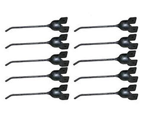 DURAFORCE 10 of Rubber Mount Rake Teeth 7" Tine x 1.625" Hook x 3/8" Hole x 3/8" Slot Hole