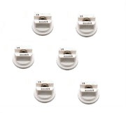 DURAFORCE Pack of 6 - TeeJet Extended Range Flat Spray Tips White 80° Polymer w/ SS Insert