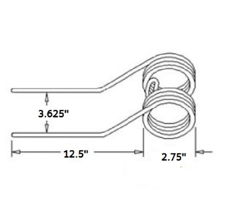 DURAFORCE 3 Kuhn Tedder Teeth 12.5" Tine x 2.75" Coil x 3.625" Hook w/ 0.375 Wire 576 090