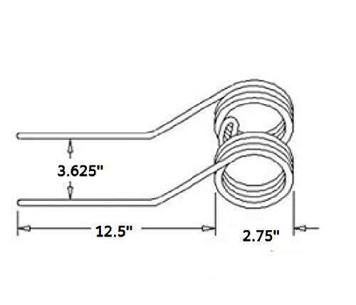 DURAFORCE 3 Kuhn Tedder Teeth 12.5" Tine x 2.75" Coil x 3.625" Hook w/ 0.375 Wire 576 090