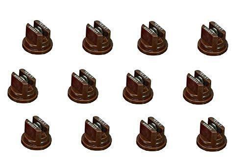 DURAFORCE Pack of 12 - TeeJet Flat Spray Tips Brown 80° Polymer w/ SS Insert Visiflo