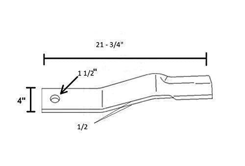 DURAFORCE Replacement JD Rotary Cutter Blade 21.75" Long x 4" Wide x 0.5" w/ 1.5" Hole CW