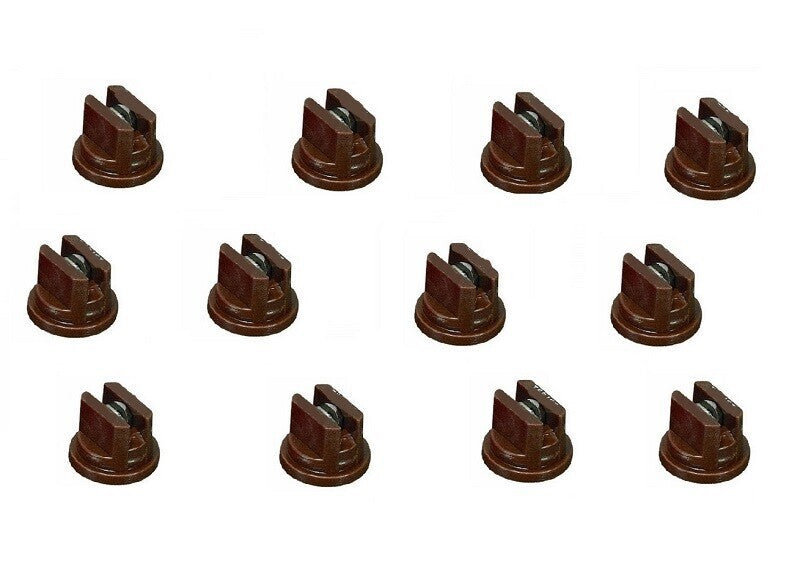 DURAFORCE Pack of 12 - TeeJet Flat Spray Tips Brown 110° Polymer w/ SS Insert Visiflo