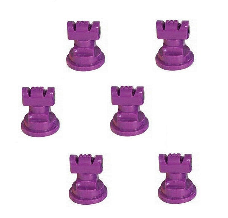 DURAFORCE Pack of 6 - TeeJet TwinJet Flat Spray Tips Purple 110° x 2 Rated @ 0.25 GPM