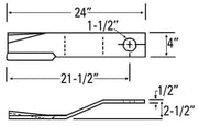 DURAFORCE 2 of Rotary Cutter Blade 24" x 4.5" x 0.5" w/ 1.5" Hole CW USA MADE 78494BH