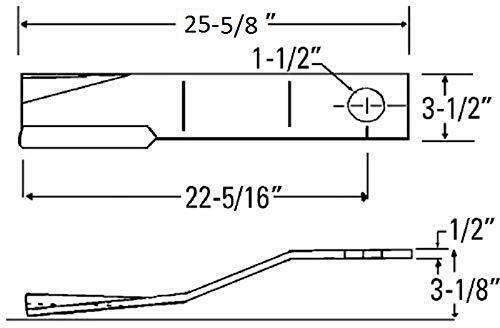 DURAFORCE Replaces Sidewinder Rotary Cutter Blade 25-5/8" x 3.5" x 0.5" w/ 1.5" Hole CCW