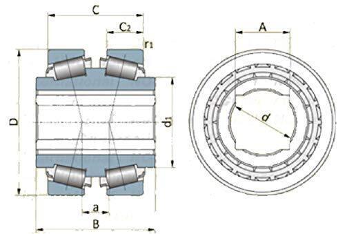 DURAFORCE Disc Harrow Bearing Kit Replacement Disc w/ 2 Cups & 2 Seals LM501334SD-KIT