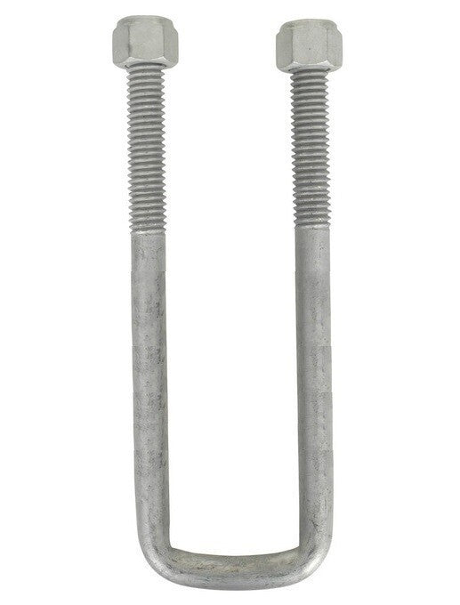 DURAFORCE Square U-Bolt 1/2" Thick x 2-5/8" ID x 11-1/2" Long w/ Zinc Plated Nuts S139