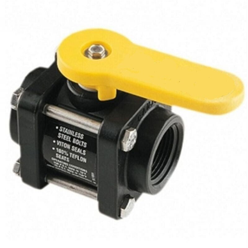DURAFORCE 1.25" Banjo Poly Standard Port Ball Valve 4 Bolt USA MADE V125