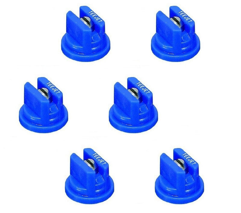 DURAFORCE Pack of 6 - TeeJet Even Flat Spray Tip Blue 95° Polymer w/ SS Insert Visiflo