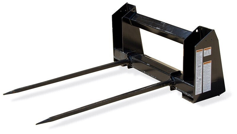 DURAFORCE 2 of 43" Black Tapered Bale Spears w/ Nut 3,500 LB Cap 28 MM Dia. Italian Made