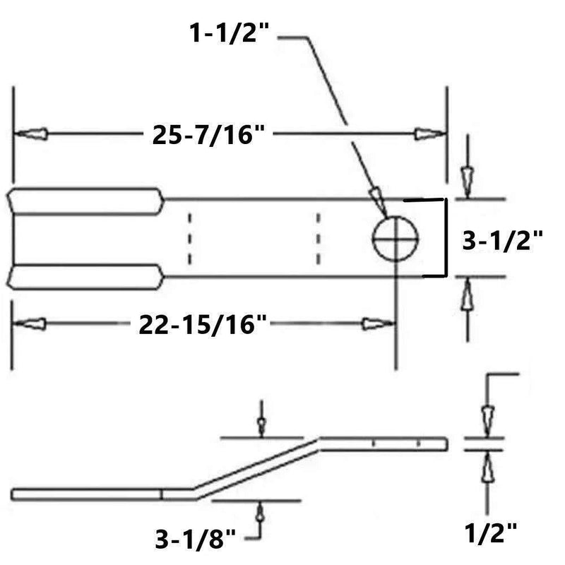 DURAFORCE Replaces Sidewinder Rotary Cutter Blade 25-1/4 x 3.5" x 0.5" w/ 1.5" Hole 20013