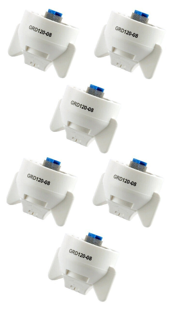 DURAFORCE Pack of 6 - Hypro Guardian White Polymer Spray Tip 120° Rated @ 0.80 GPM 40 PSI