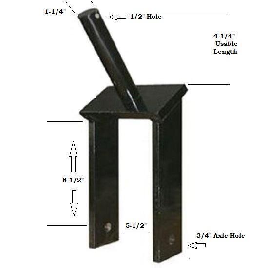 DURAFORCE Tail Wheel Fork Yoke 1-1/4" Shaft with 3/4" Axle Hole & 4-1/4" Usable Length