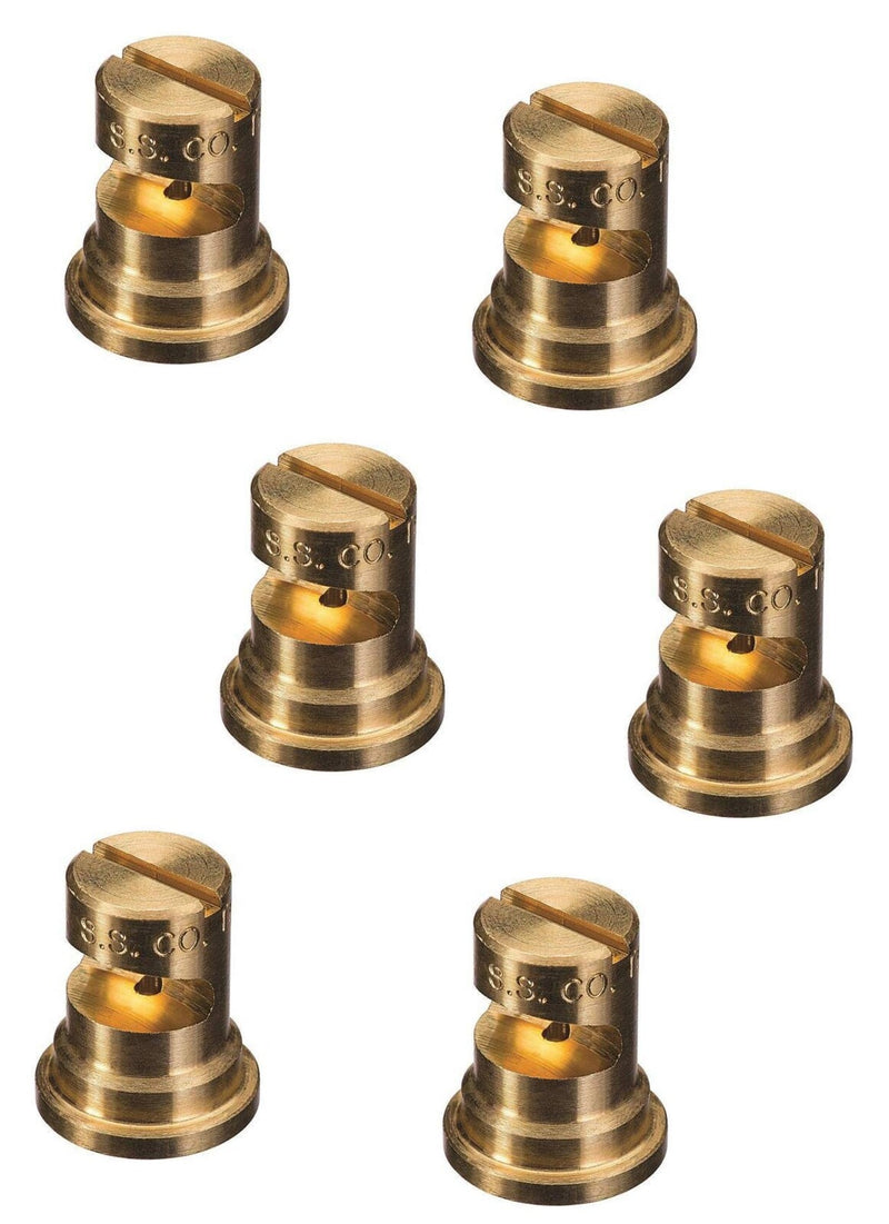 DURAFORCE Pack of 6 - TeeJet FloodJet Brass Wide Angle Flat Spray Tips 0.6 GPM @ 40 PSI