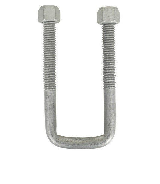 DURAFORCE Square U-Bolt 1/2" Thick x 2" ID x 6" Long w/ Zinc Plated Nuts S134