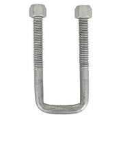 DURAFORCE Square U-Bolt 1/2" Thick x 2" ID x 6" Long w/ Zinc Plated Nuts S134