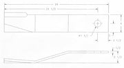 DURAFORCE Rotary Cutter Blade 24.75" x 4.5" x 0.5" w/ 1.5" Hole CW USA MADE 78494BH