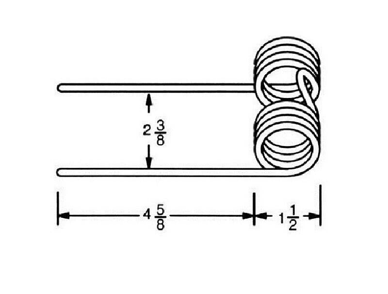 DURAFORCE 5 of Replacement JD Baler Teeth 4.625" Tine x 2.375" Gap x 1.5" Coil Diameter
