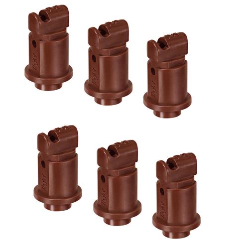 DURAFORCE Pack of 6 - TeeJet Induction Flat Spray Tips Brown 110° Polymer Visiflo