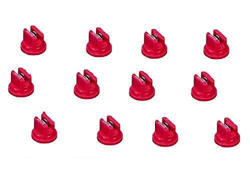 DURAFORCE Pack of 12 - TeeJet Flat Spray Tips Red 80° Polymer w/SS Insert 0.4 GPM @ 40 PSI