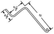 DURAFORCE 40 of OTMA Wheel Rake Tine 6.5" x 11.5" x 15" Curved End w/ 0.281 Thick Wire