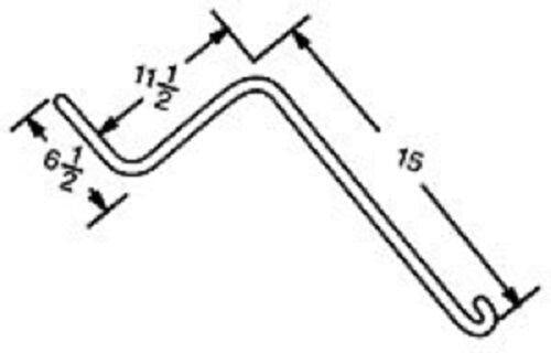 DURAFORCE 40 of OTMA Wheel Rake Tine 6.5" x 11.5" x 15" Curved End w/ 0.281 Thick Wire