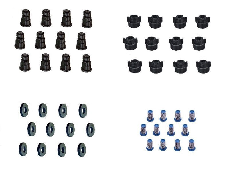 DURAFORCE 12 of TeeJet Spray Tips Rated 2.0 GPM @ 40 PSI w/ 12 Caps, Gaskets & Strainers