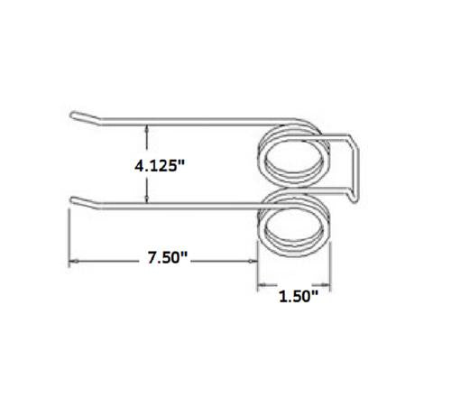 DURAFORCE 3 of Double Rake Teeth 7.5" Tine x 4.125" Tine Gap x 1.5" Coil w/ 0.225 Wire