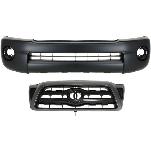 DURAFORCE Front Bumper Cover Kit For 2005-2010 Toyota Tacoma Textured With Grille Assembly