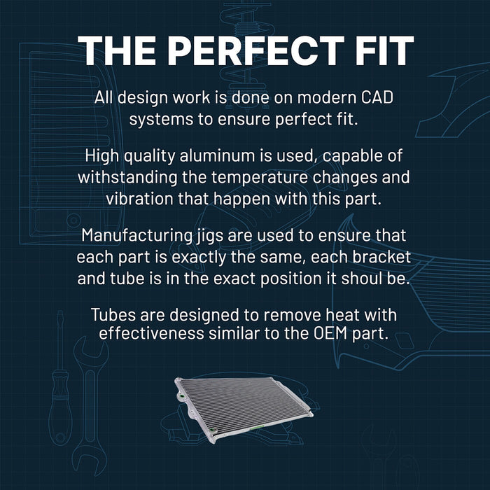 DURAFORCE AC Condenser For 2014-18 Chevy Silverado 1500 GMC Sierra 1500 5.3L 6.2L Gas/Flex