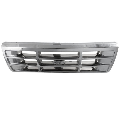 DURAFORCE Grille For 1992-1996 Ford F-150 92-97 Ford F-350 Chrome Shell and Gray Insert