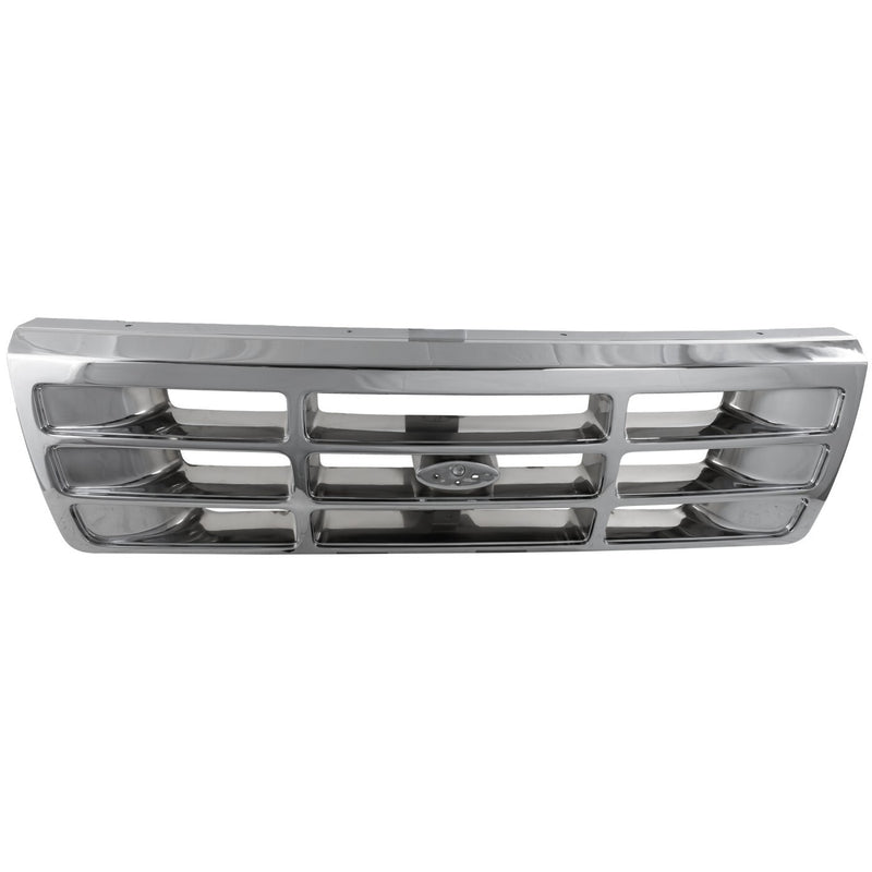 DURAFORCE Grille For 1992-1996 Ford F-150 92-97 Ford F-350 Chrome Shell and Gray Insert