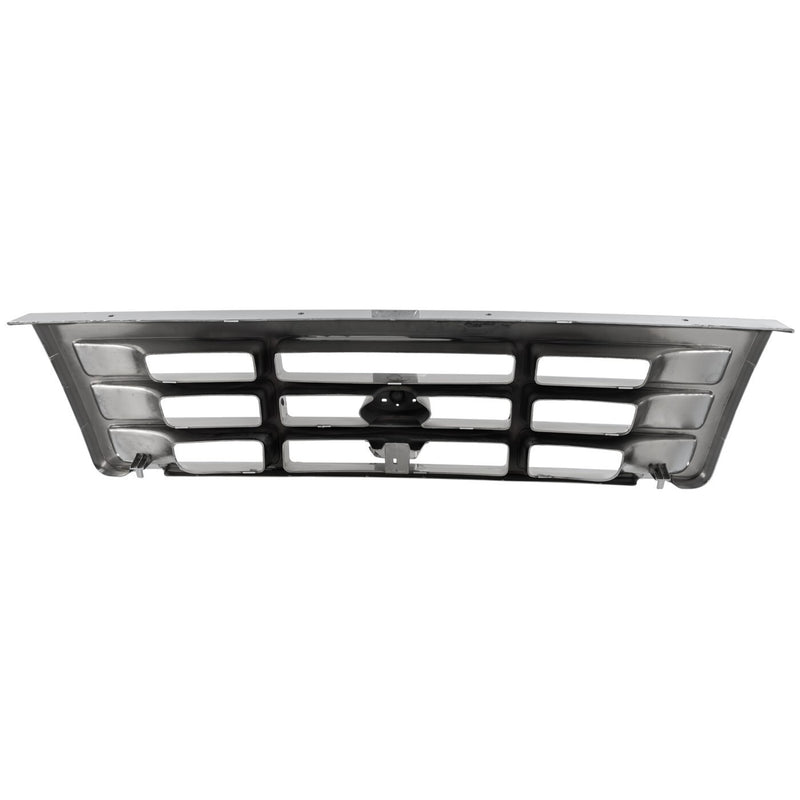 DURAFORCE Grille For 1992-1996 Ford F-150 92-97 Ford F-350 Chrome Shell and Gray Insert