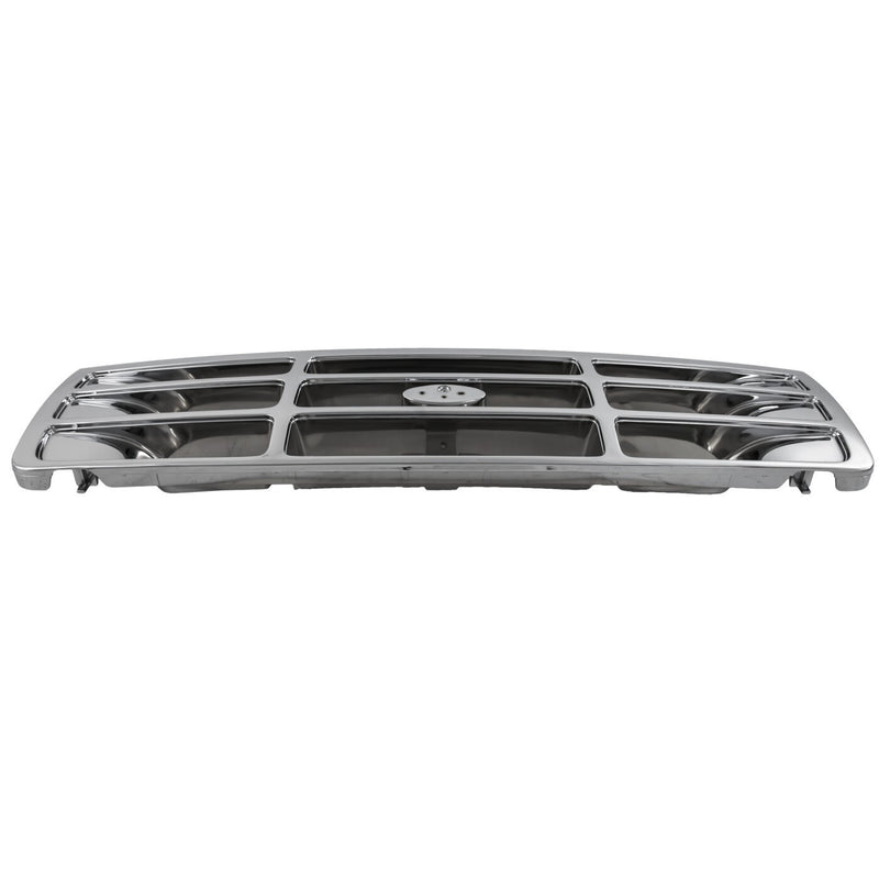 DURAFORCE Grille For 1992-1996 Ford F-150 92-97 Ford F-350 Chrome Shell and Gray Insert